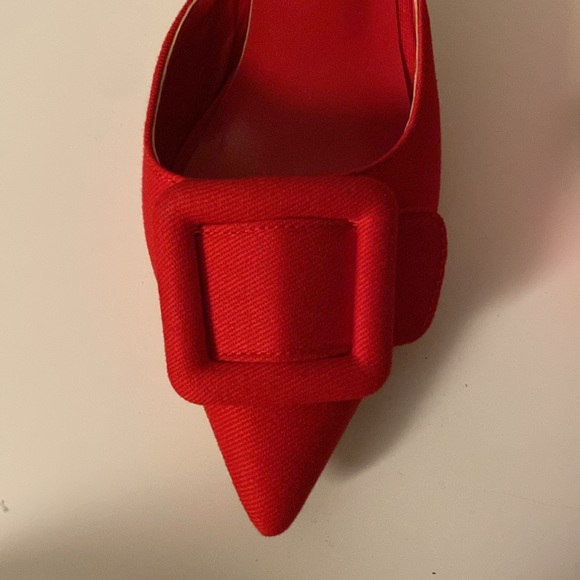 NWOT red buckle backless pumps (Manolo Blahnik look a likes) - Picture 3 of 3